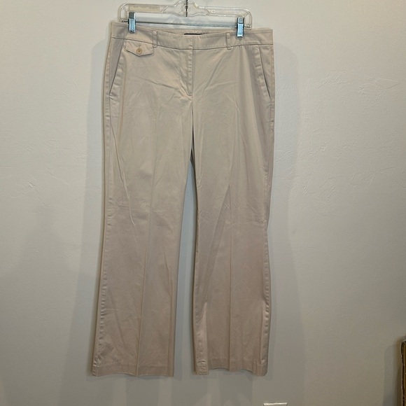 TALBOTS MODERN FIT FLAT FRONT CHINOS WIDE LEG TROUSER SIZE 12 - Picture 3 of 9